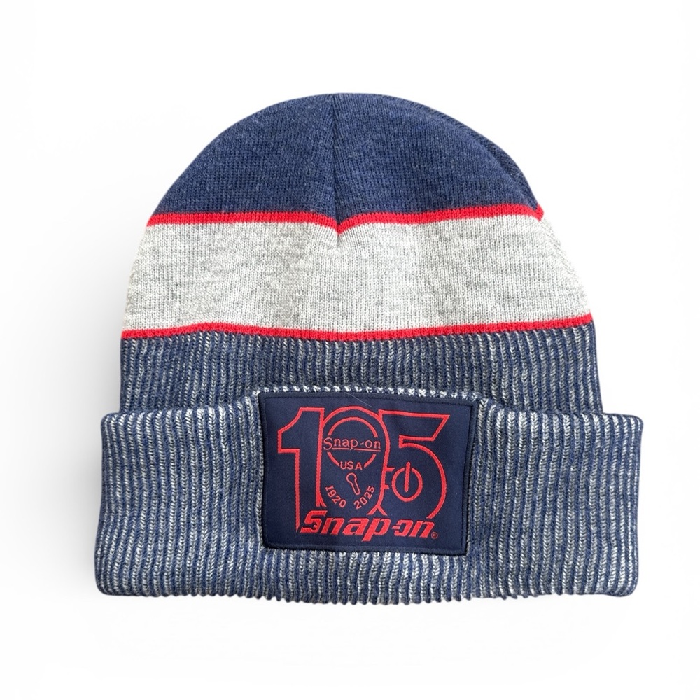Vintage Snap-on Blue and Gray Beanie